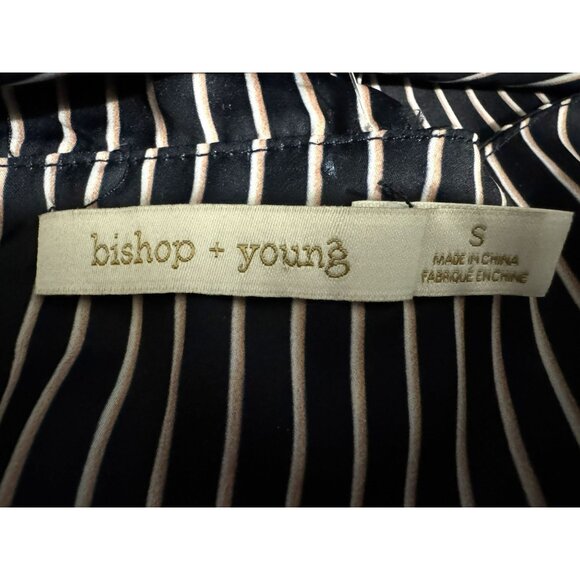 Bishop + Young Dakota Silky Black Striped V Neck Racerback Top Sz S Trendy - Picture 9 of 9